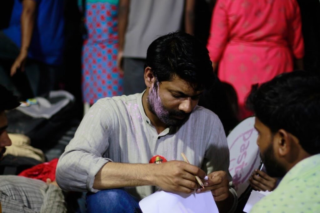 Mohammad Sajid of AISF during the counting of votes. Image Sources-The wire